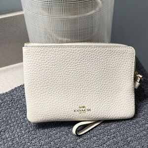 Coach Ivory Leather Wristlet